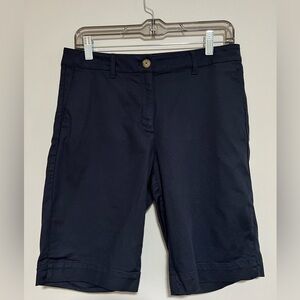 J. Jill Classic Navy Modal/Cotton Bermuda Shorts Size 6 Preppy Resort